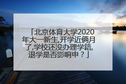 北京体育大学2020年大一新生,开学近俩月了,学校还没办理学籍,退学是否影响申？